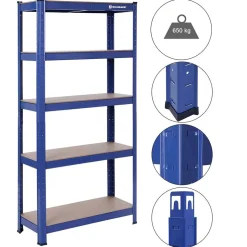 Werkzeugregale<SONGMICS 2er Set Schwerlast-Regal 150 cm hoch blau