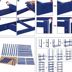 Werkzeugregale<SONGMICS 2er Set Schwerlast-Regal 150 cm hoch blau