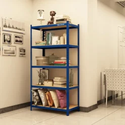 Werkzeugregale<SONGMICS 2er Set Schwerlast-Regal 150 cm hoch blau