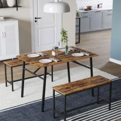 Küche & Esszimmer|Küchenregale<SONGMICS Esstisch vintagebraun-schwarz