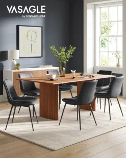 Esszimmerstühle<SONGMICS Esszimmerstuhl mit Rückenlehne tintenschwarz