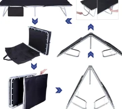 Campingbett<SONGMICS Feldbett mit Auflage Schwarz