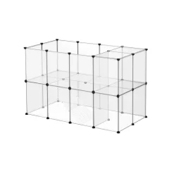 Freigehege<SONGMICS Freigehege aus Kunststoff transparent Weiβ