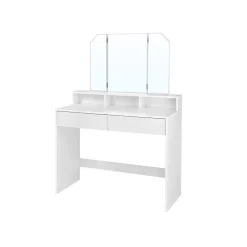 Schlafzimmer|Schminktische<SONGMICS Frisiertisch mit Klappspiegel und 2 Schubladen Weiß