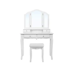 Schlafzimmer|Schminktische<SONGMICS Frisiertisch mit Klappspiegel und Hocker