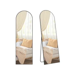 Kosmetikspiegel|Kosmetikspiegel<SONGMICS Ganzkörperspiegel 160 x 50 cm gewölbt tintenschwarz