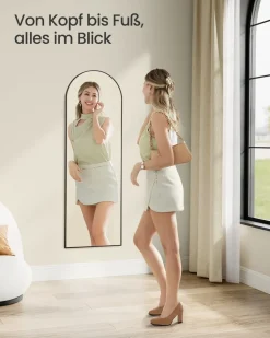 Kosmetikspiegel|Kosmetikspiegel<SONGMICS Ganzkörperspiegel 120 x 40 cm gewölbt tintenschwarz