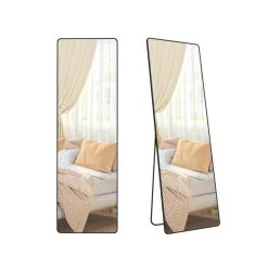 Kosmetikspiegel|Kosmetikspiegel<SONGMICS Ganzkörperspiegel 160 x 50 cm rechteckig tintenschwarz