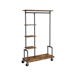 Eingangsbereich|Schlafzimmer<SONGMICS Garderobe mit Gitterablagen Industriestil Vintagebraun + Schwarz