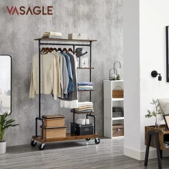 Eingangsbereich|Schlafzimmer<SONGMICS Garderobe mit Gitterablagen Industriestil Vintagebraun + Schwarz