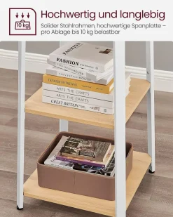 Eingangsbereich|Garderobenständer<SONGMICS Garderobenständer mit 8 Doppelhaken weiß-natur