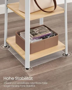 Eingangsbereich|Garderobenständer<SONGMICS Garderobenständer mit 8 Doppelhaken weiß-natur