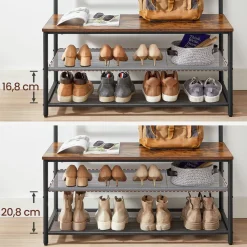 Eingangsbereich|Garderobenständer<SONGMICS Garderobenständer mit 11 Haken vintagebraun-schwarz