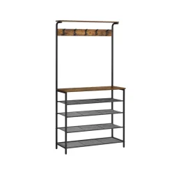 Eingangsbereich|Garderobenständer<SONGMICS Garderobenständer mit Schuhregal vintagebraun-schwarz