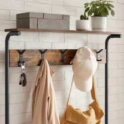 Eingangsbereich|Garderobenständer<SONGMICS Garderobenständer mit Schuhregal vintagebraun-schwarz