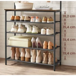 Eingangsbereich|Garderobenständer<SONGMICS Garderobenständer mit Schuhregal vintagebraun-schwarz