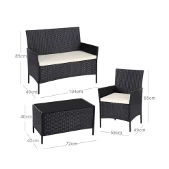 Gartenmöbel-Sets<SONGMICS Gartenmöbel Set 4 teilig