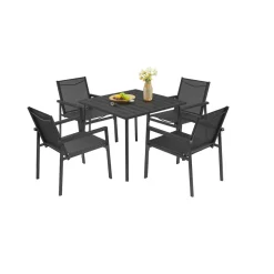 Gartenmöbel-Sets<SONGMICS Gartenmöbel-Set 4 Stühle mit Tisch
