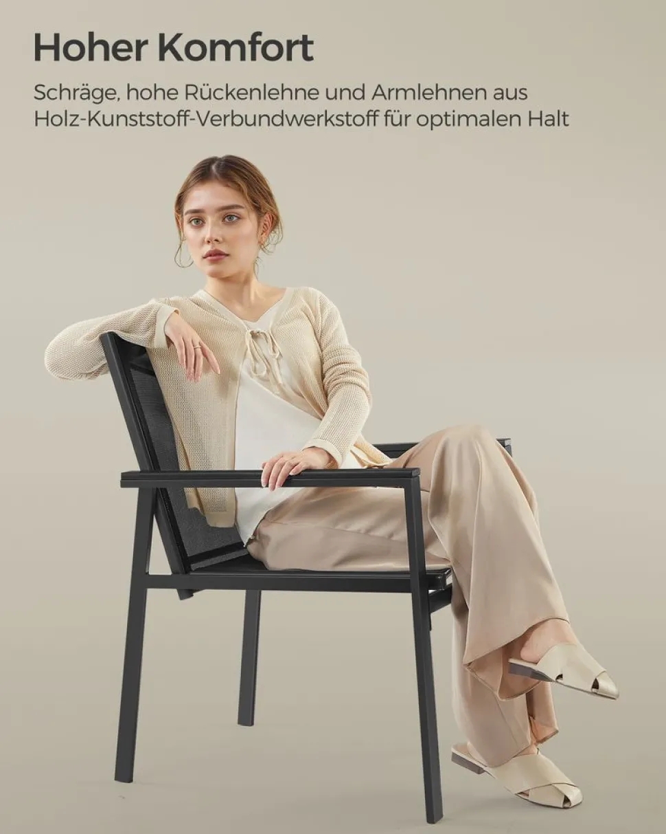 Gartenmöbel-Sets<SONGMICS Gartenmöbel-Set 4 Stühle mit Tisch