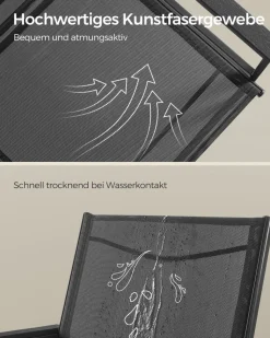 Gartenmöbel-Sets<SONGMICS Gartenmöbel-Set 4 Stühle mit Tisch