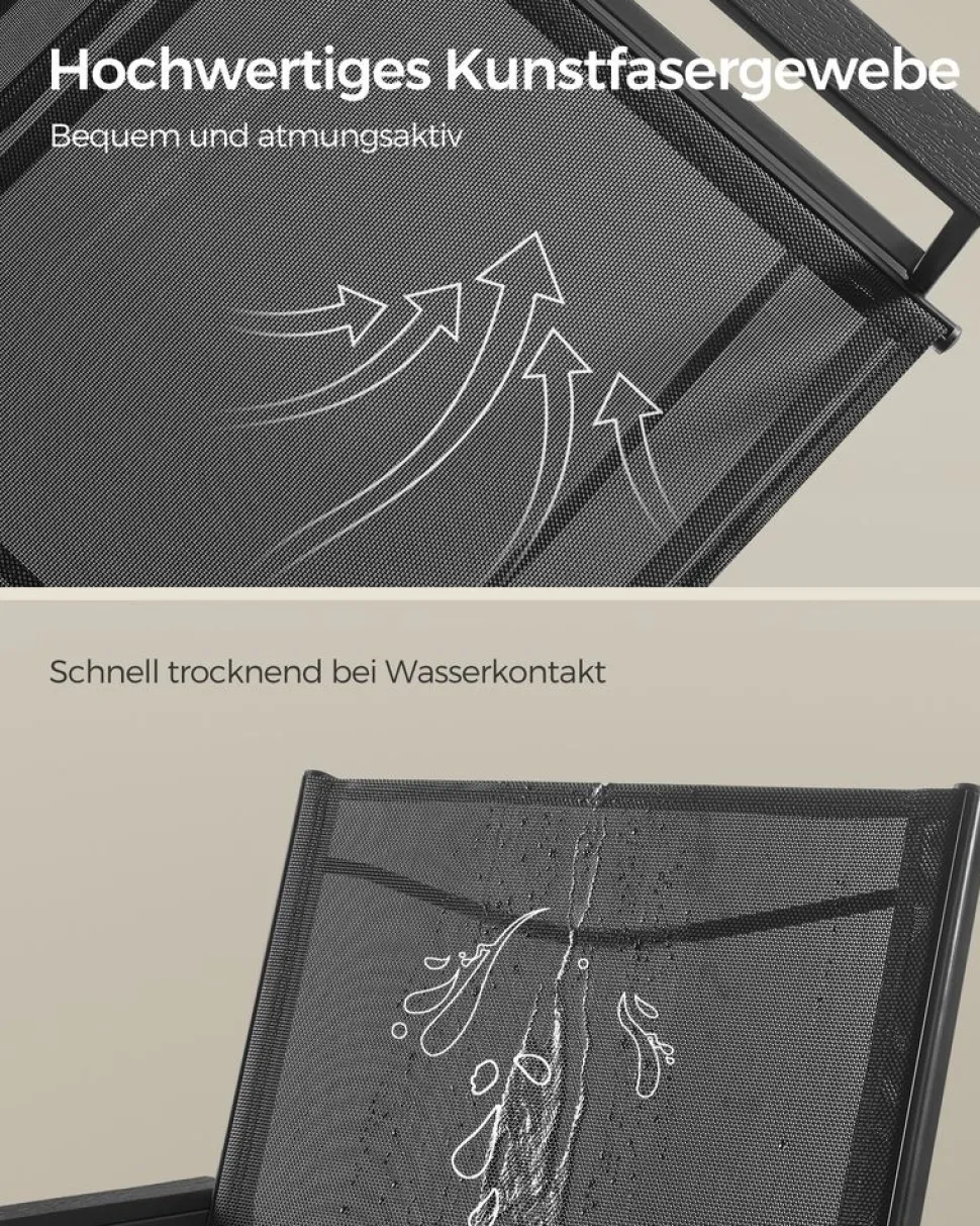 Gartenmöbel-Sets<SONGMICS Gartenmöbel-Set 4 Stühle mit Tisch