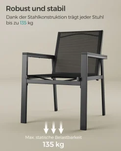 Gartenmöbel-Sets<SONGMICS Gartenmöbel-Set 4 Stühle mit Tisch