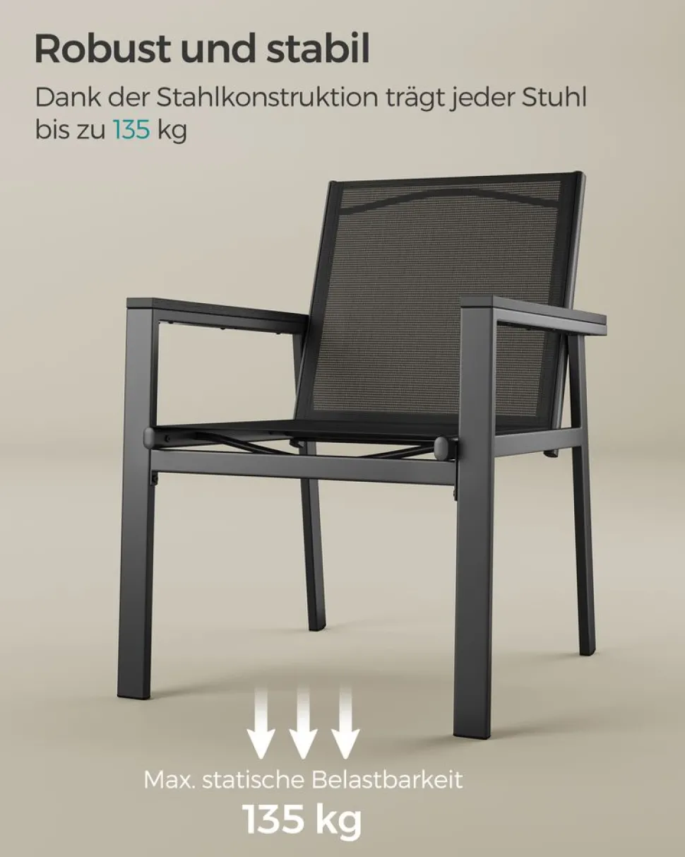 Gartenmöbel-Sets<SONGMICS Gartenmöbel-Set 4 Stühle mit Tisch