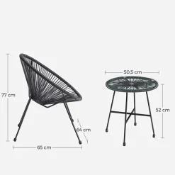 Gartenmöbel-Sets|Gartenstühle<SONGMICS Gartenstühle mit Tisch