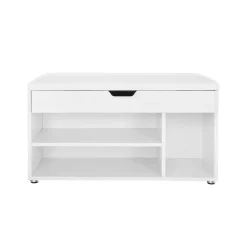 Eingangsbereich|Flurregale<SONGMICS Gepolsterte Schuhbank 3 Fächer Weiß