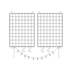 Bilderrahmen|Wandregale<SONGMICS Gitterfotowand 2er Set mit Zubehör