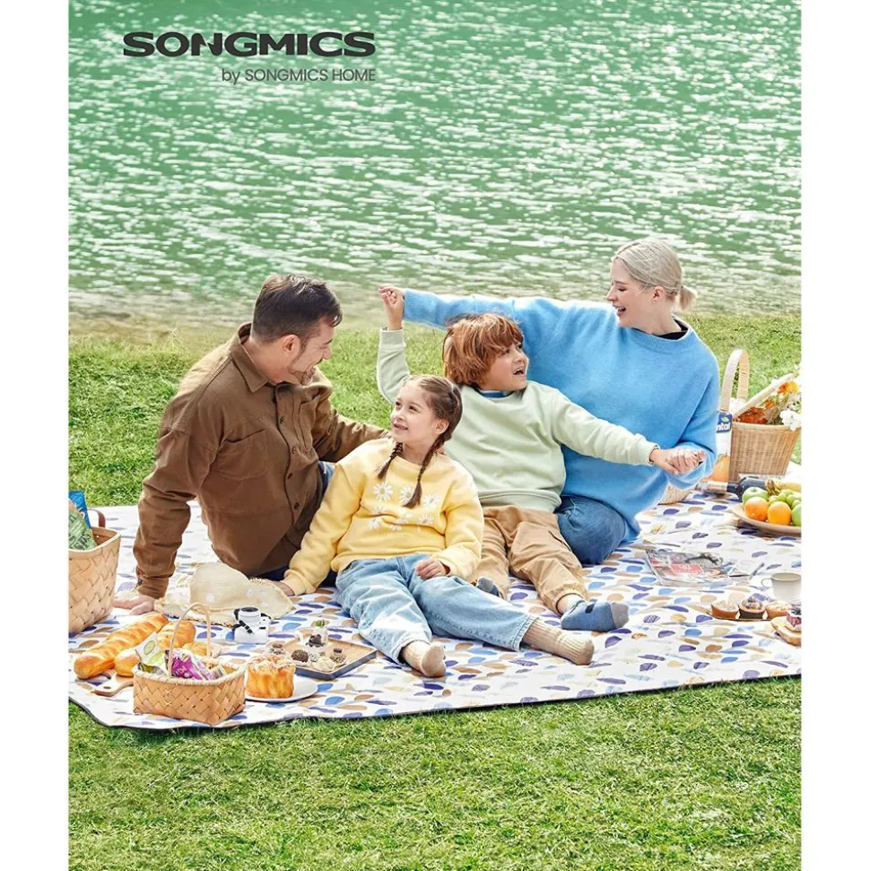 Picknickdecken<SONGMICS Große Picknickdecke 300 x 200 cm für Strand Bunt