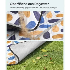 Picknickdecken<SONGMICS Große Picknickdecke 300 x 200 cm für Strand Bunt