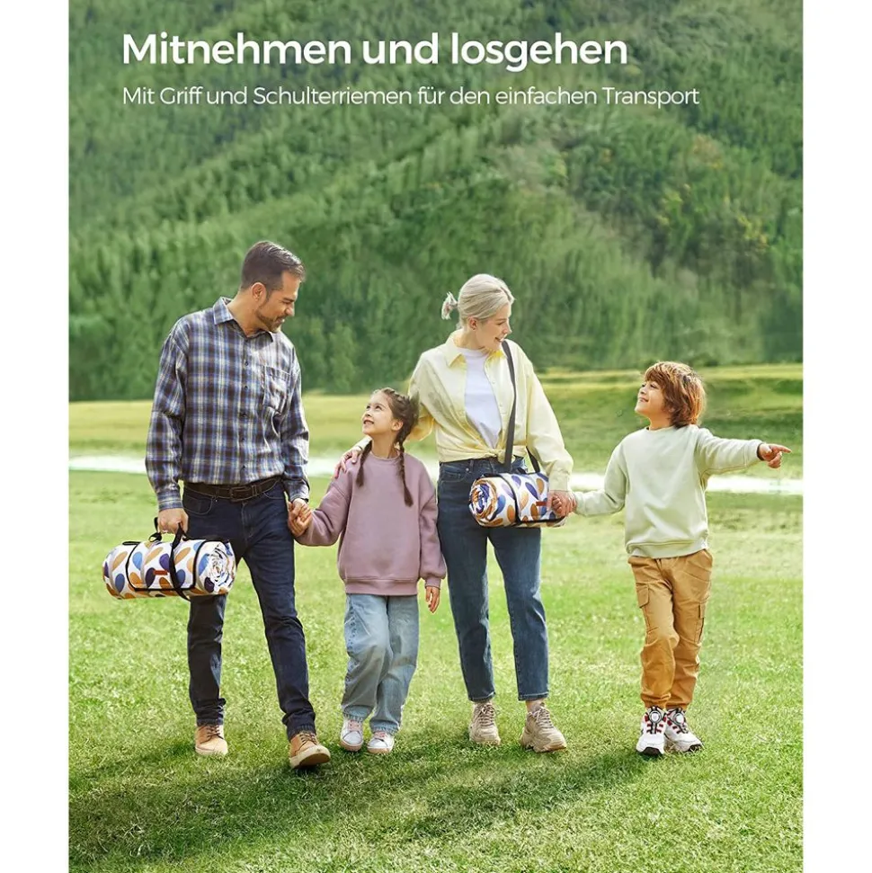 Picknickdecken<SONGMICS Große Picknickdecke 300 x 200 cm für Strand Bunt