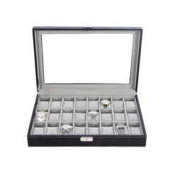 Uhrenboxen<SONGMICS Große Uhrenbox für 24 Uhren