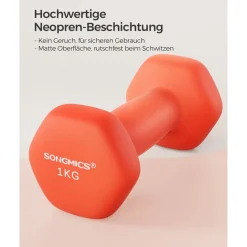 Hanteln<SONGMICS Hanteln 2 x 1,5 kg Orange