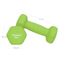Hanteln<SONGMICS Hantel-Set 1, 2, 3 kg Grau-Grün