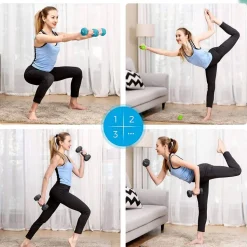 Hanteln<SONGMICS Hantel-Set 1, 2, 3 kg Grau-Grün