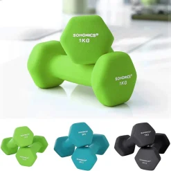 Hanteln<SONGMICS Hantel-Set 1, 2, 3 kg Grau-Grün