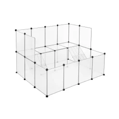 Freigehege<SONGMICS Haustierkäfig für Kleintiere Weiß