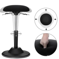 Arbeitshocker<SONGMICS Höhenverstellbarer Bürohocker Schwarz