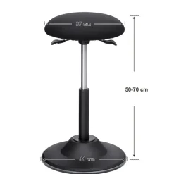 Arbeitshocker<SONGMICS Höhenverstellbarer Bürohocker Schwarz