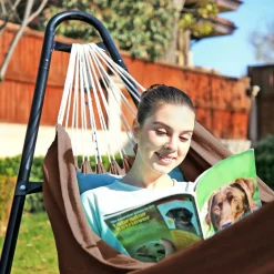 Hängematten<SONGMICS Hängematte für 2 Personen braun