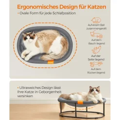 Hundebetten<SONGMICS Hängematte für Katzen und Hunde bis 8kg Grau