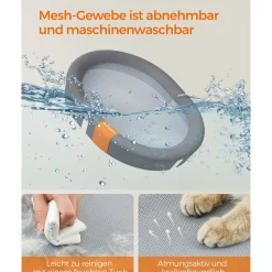 Hundebetten<SONGMICS Hängematte für Katzen und Hunde bis 8kg Grau