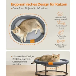 Hundebetten<SONGMICS Hängematte für Katzen und Hunde bis 8kg Grau