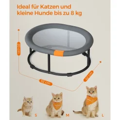 Hundebetten<SONGMICS Hängematte für Katzen und Hunde bis 8kg Grau