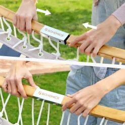 Hängematten<SONGMICS Hängematte graue und beige Rauten