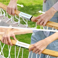 Hängematten<SONGMICS Hängematte graue und beige Rauten