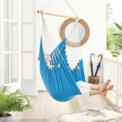 Hängematten<SONGMICS Hängesessel XXL Affenschaukel blau