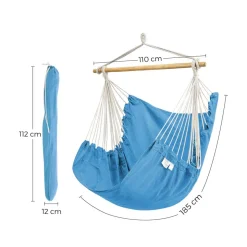 Hängematten<SONGMICS Hängesessel XXL Affenschaukel blau